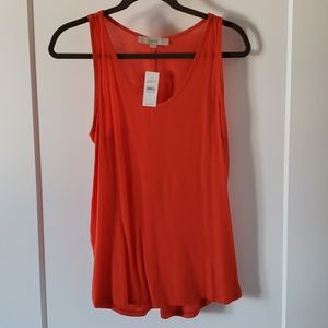 Loft Mixed Media Orange Tank